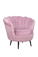 Кресло ракушка Pearl Pink на черных ножках