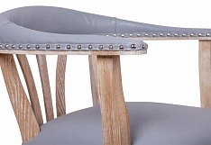 Мягкий стул с подлокотниками Tanner Gray Leather