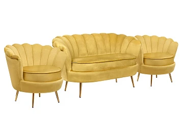 заказать Комплект кресел и дивана ракушка Pearl Double Yellow
