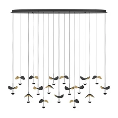 купить стильные 390343 Люстра диммируемая DRACERA, 17X2,3W (LED), 3000K, 4760lm, L1550, B330, H2200, сталь, черный/сталь, черный, золотой