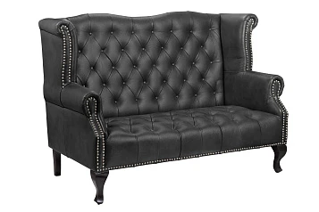 Кожаный дизайнерский диван лофт Royal Sofa Black