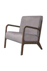 купить стильные Низкое кресло с деревянными подлокотниками Mody Grey серый