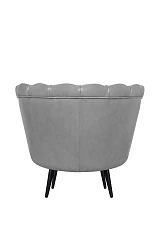 Низкое кресло ракушка Pearl Grey V2 на черных ножках