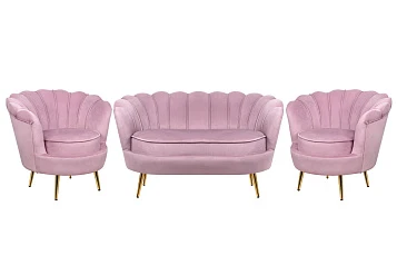 Комплект кресел и дивана ракушка Pearl Double Pink