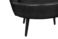 Низкое кресло ракушка Pearl Black V2 на черных ножках в интернет-магазине