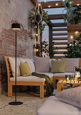 купить стильные 901891 Торшер на солнечн. батарее сенсорн. ROCCANOVA-L, H1200, 2,8W(LED), IP44, 3000K, 270lm, сталь, черный