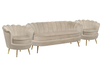 Комплект кресел и дивана ракушка Pearl Triple Taupe в интернет-магазине