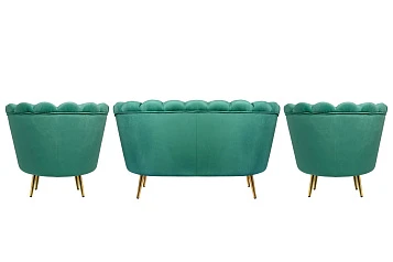 Комплект кресел и дивана ракушка Pearl Double Green V2 в интернет-магазине