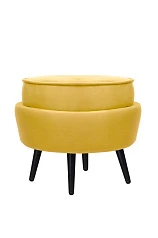 Пуф Pearl Adorn Yellow на черных ножках в интернет-магазине