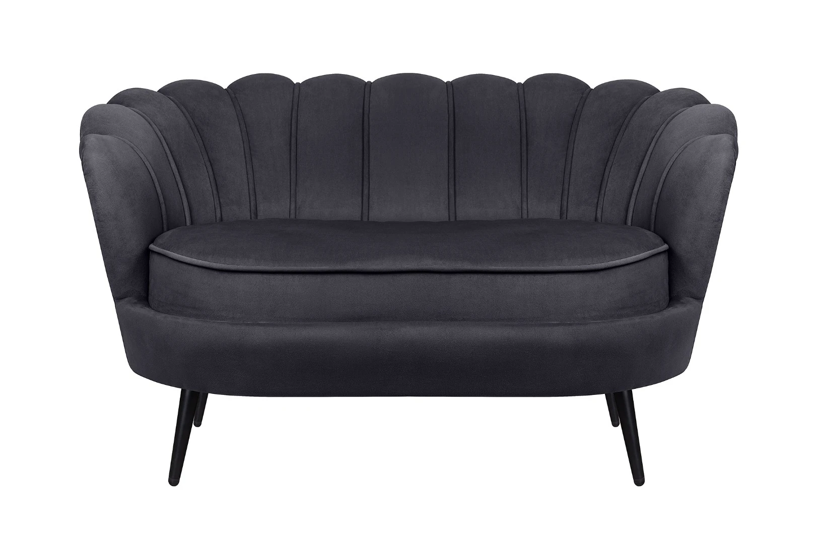 стильный Дизайнерский диван Pearl Double Black на черных ножках