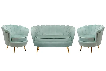 Комплект кресел и дивана ракушка Pearl Double Green