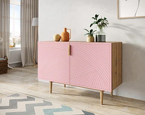 купить красивый Комод с двумя дверками "Line" LN01/GR1/pink