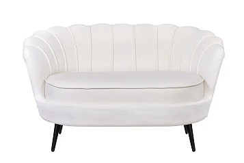 Диван ракушка Pearl Double Beige на черных ножках на заказ