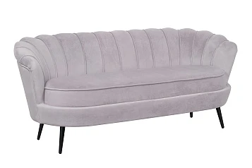 Дизайнерский диван для гостиниц Pearl Triple Grey на черных ножках в интернет-магазине