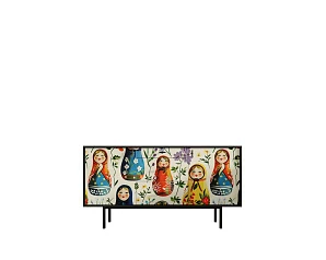 фото Комод две дверки и три ящика "Emerson" Матрешки арт EM08/Art04