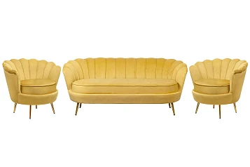 заказать Комплект кресел и дивана ракушка Pearl Triple Yellow