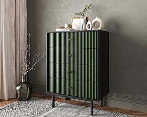 купить Комод вертикальный с четырьмя ящиками "Emerson" арт EM18/green/L в интернет-магазине