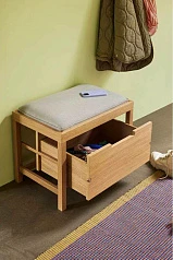 БАНКЕТКА BIFI HUBSCH, СВЕТЛО - СЕРЫЙ / НАТУРАЛЬНЫЙ