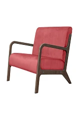 красивое Низкое кресло с деревянными подлокотниками Mody Karmin красное в интернет-магазине