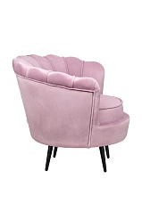 Кресло ракушка Pearl Pink на черных ножках