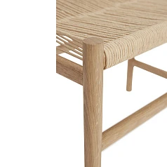 СКАМЬЯ HUBSCH, БУМАЖНЫЙ ШНУР, ДУБ FSC, НАТУРАЛЬНЫЙ в интернет-магазине