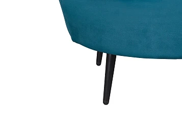 Диван ракушка Pearl Double Marine Velvet на черных ножках