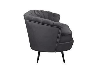 Диван ракушка для гостиниц Pearl Triple Black на черных ножках