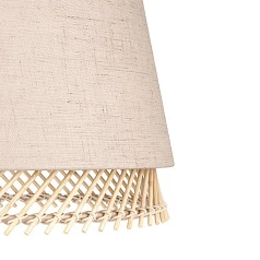 красивые 43976 Люстра TABLEY, 3X40W (E27), L890, B190, H1100, сталь, черный / текстиль, дерево, коричневый