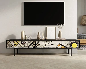 Комод с четырьмя ящиками под TV "Emerson" by Kandinsky арт EM06/Print_01 на заказ