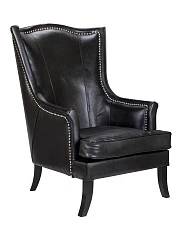 купить Кожаное кресло каминное Chester Black Leather в интернет-магазине