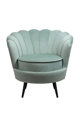 Низкое кресло ракушка Pearl Green на черных ножках на заказ в интернет-магазине