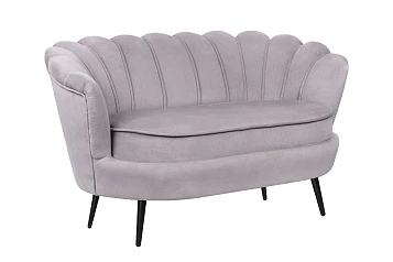 Диван ракушка Pearl Double Grey на черных ножках