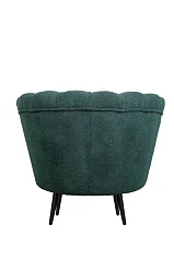 Низкое кресло ракушка Pearl зеленый Boucle на черных ножках в интернет-магазине