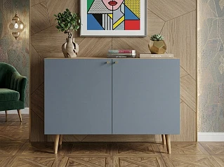 Комод с принтом 3 "Бербер (Berber)" две дверки арт BB04/Print_5014 в интерьере