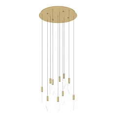 купить стильные 390359 Люстра диммируемая MIRADOR, 10X3W (LED), 3000K, 3400lm, ?580, сталь, латунь, золотой/пластик, прозрачный в интернет-магазине