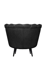 Низкое кресло ракушка Pearl Black V2 на черных ножках в интернет-магазине