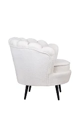 купить Низкое кресло ракушка Pearl цвет белый на черных ножках