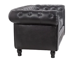 красивый Диван из черной кожи Chesterfield Black Leather 2S в интернет-магазине
