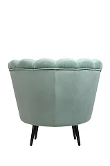 Низкое кресло ракушка Pearl Green на черных ножках
