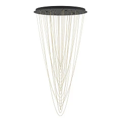 заказать стильные 390355 Люстра диммируемая TREPUCO, 8X5,4W (LED), 3000K, 4080lm, ?780, сталь, черный/сталь, латунь