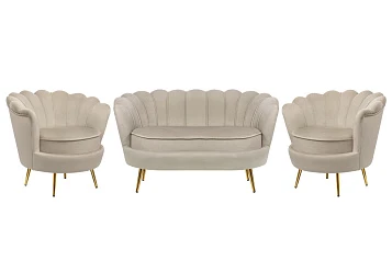 Комплект кресел и дивана ракушка Pearl Double Taupe