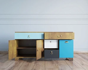 купить стильные Комод большой под TV «Aquarelle»  арт RE-41 в интернет-магазине
