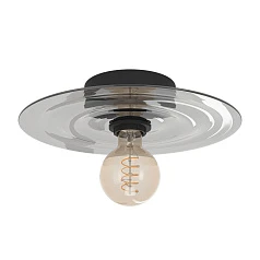 купить 44028 Потолочная люстра LINTMILL, 1х40W (E27), H75, ?300, сталь, черный, / стекло, серый