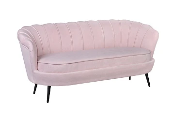 Дизайнерский диван Pearl Triple Pink на черных ножках