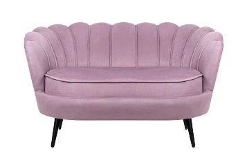 фото Дизайнерский двухместный диван Pearl Double Pink на черных ножках