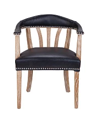 стильный Мягкий стул с подлокотниками Tanner Black Leather