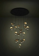 красивые 390341 Люстра диммируемая DRACERA, 17X2,3W (LED), 3000K, 4760lm, ?780, сталь, черный/сталь, черный, золотой