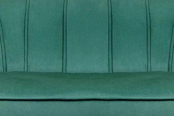 Диван ракушка для гостиниц Pearl Triple Green V2 на черных ножках