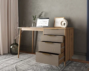 купить стильный Стол рабочий "Line" одной тумбой R23/beige в интернет-магазине