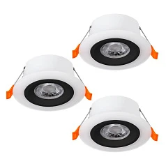 900915 Комплект встраиваемых светильников CALONGE, 3X4,8W (LED), 3000K, 1860lm, ?100, пластик, черный, белый